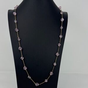 Banana Republic Gold Chain Necklace with Light Pink Beads